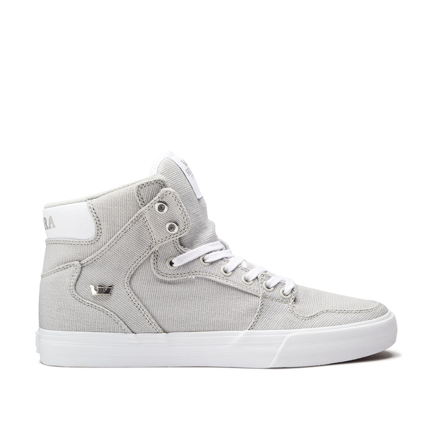 Tenis Supra Baratos Supra VAIDER Altos Gris Plateadas Blancas Supra Para Hombre